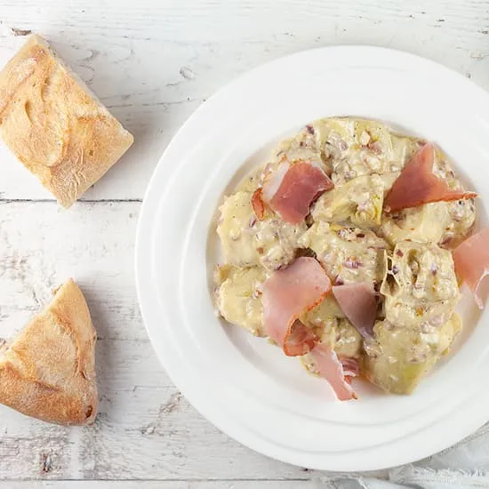Recept: Gebakken artisjok met rauwe ham