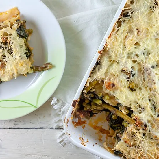 Lente lasagne met groene asperges