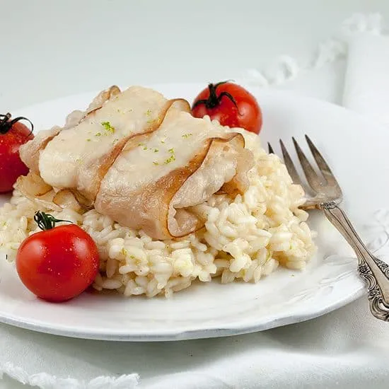 Recept: Limoen risotto en kabeljauw met spek