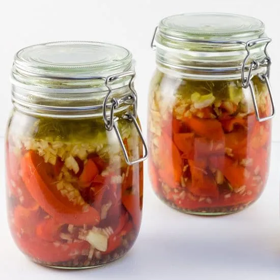 Recept: Ingeweckte geroosterde paprika's