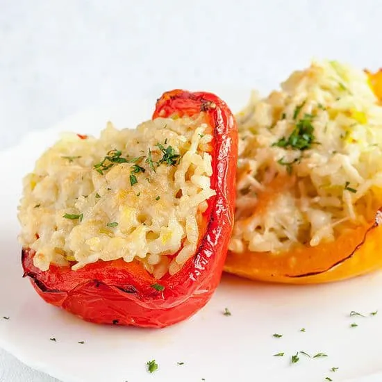Gevulde paprika met risotto