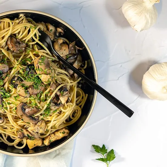Recept: Pasta met champignons en knoflook