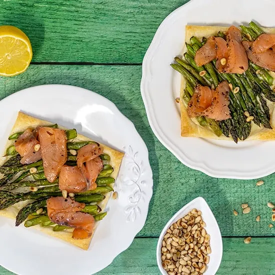 Recept: Groene asperge taartjes met zalm