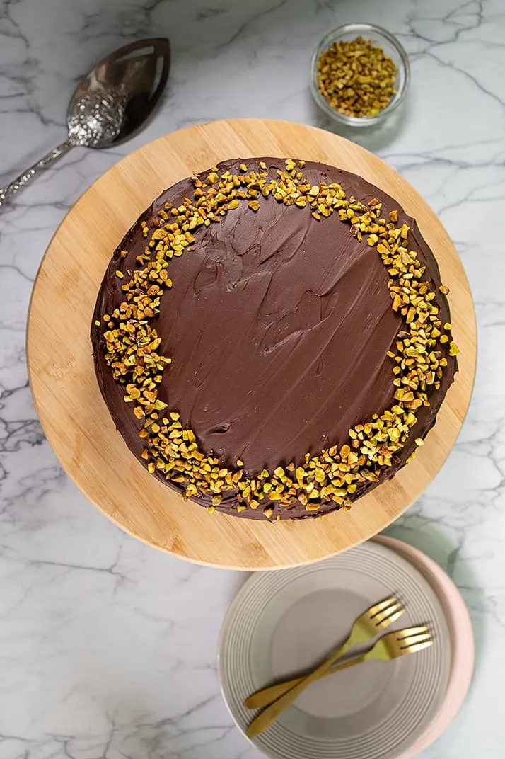Dubai chocoladetaart met pistache - met een volle smaak