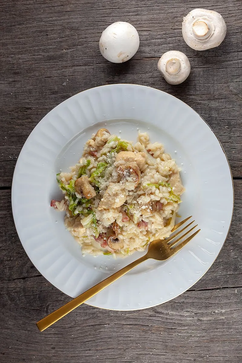 Risotto met kip en Chinese kool
