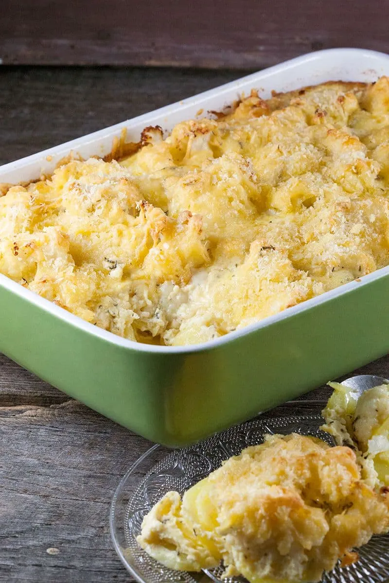 Aardappel-bloemkool gratin
