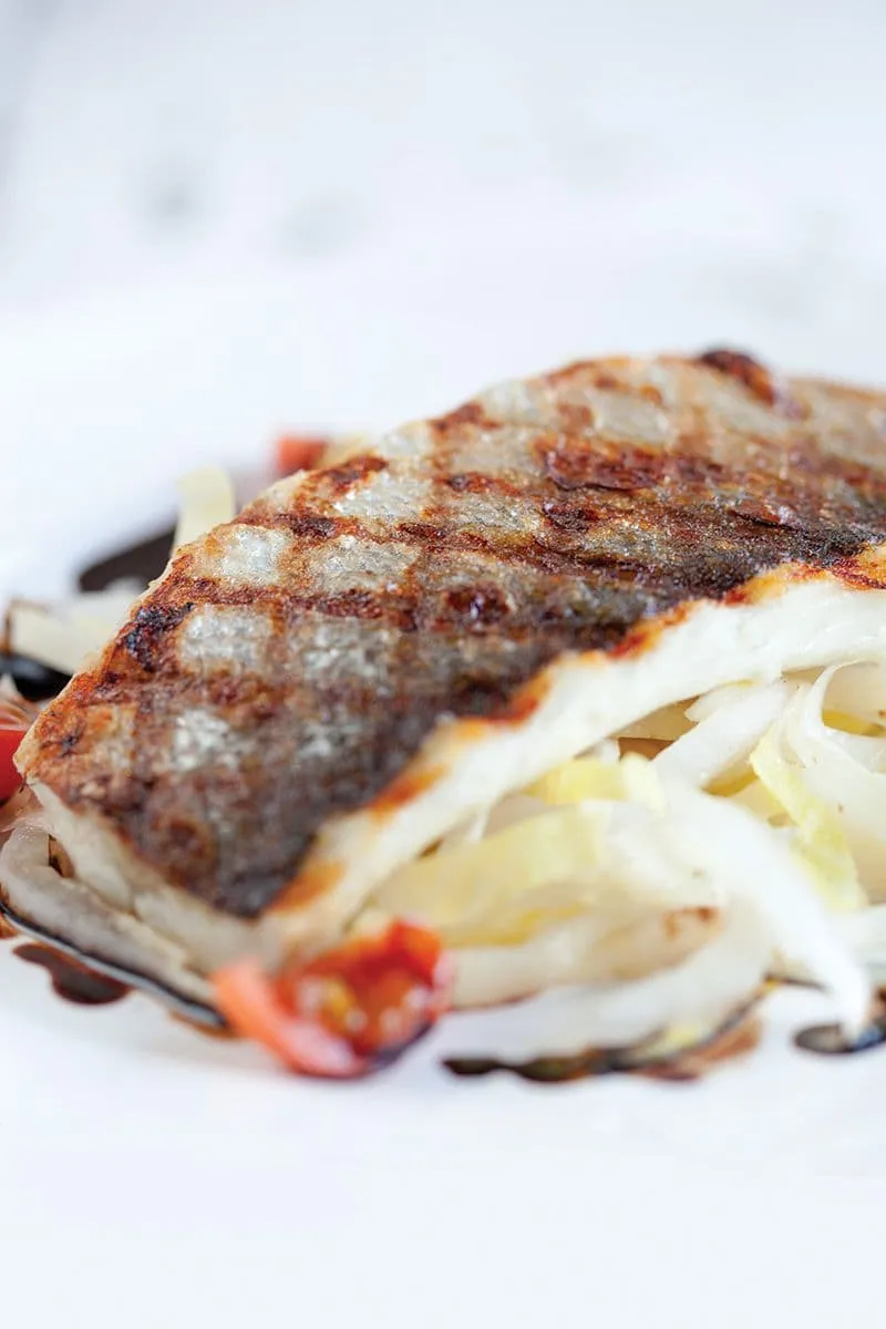 Zeebaars met venkel en balsamico azijn