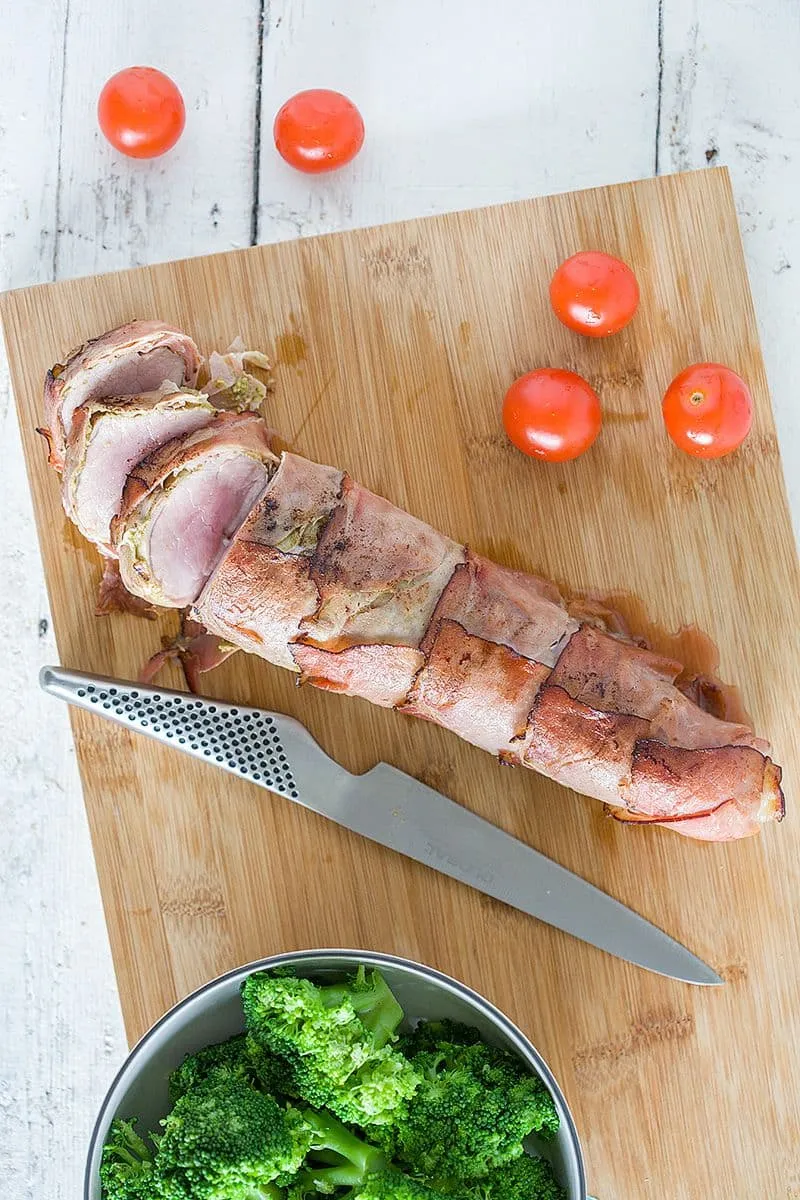 Varkenshaas met pesto en schwarzwalder schinken