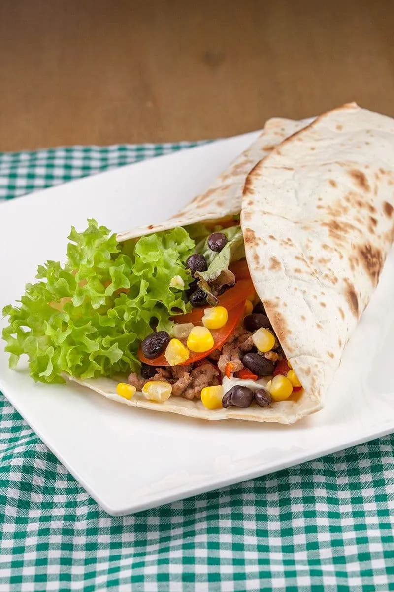 Ontbijt burrito met gehakt