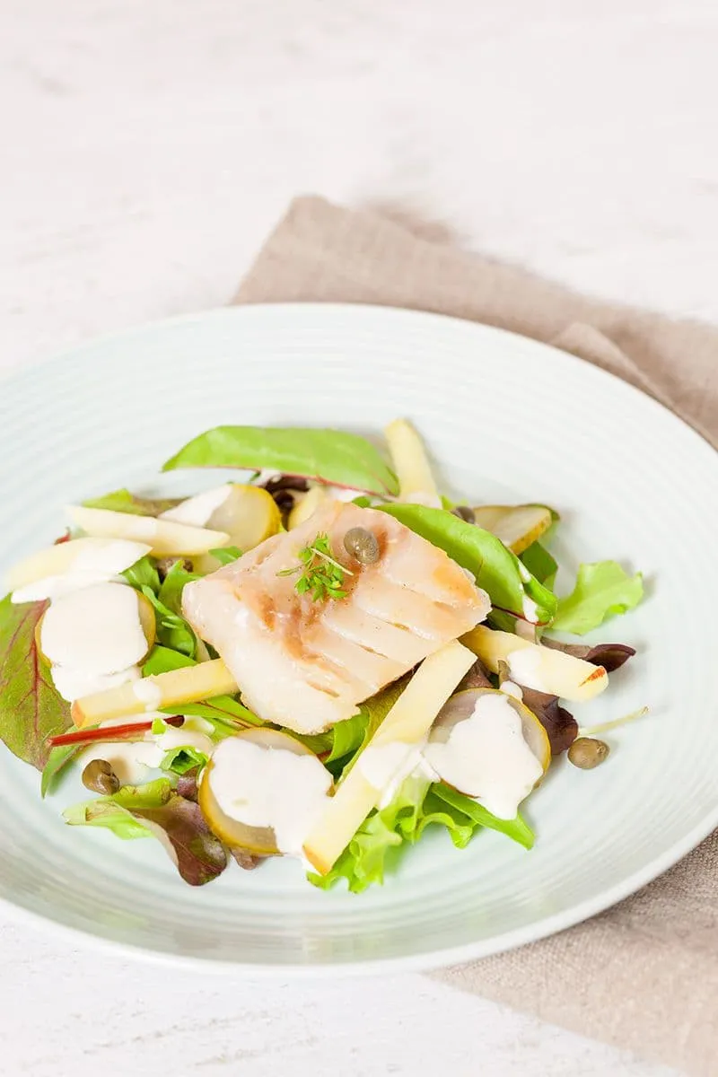 Kabeljauwsalade met appel