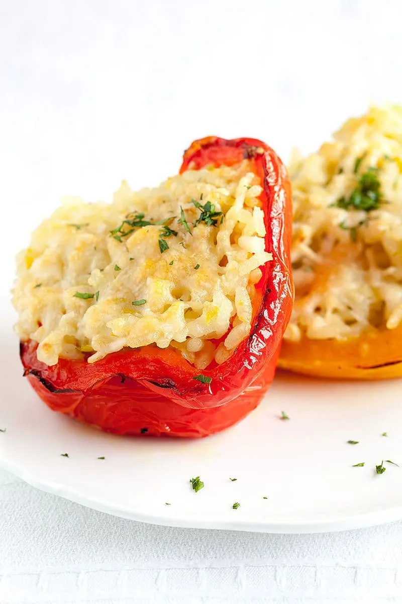 Gevulde paprika met risotto