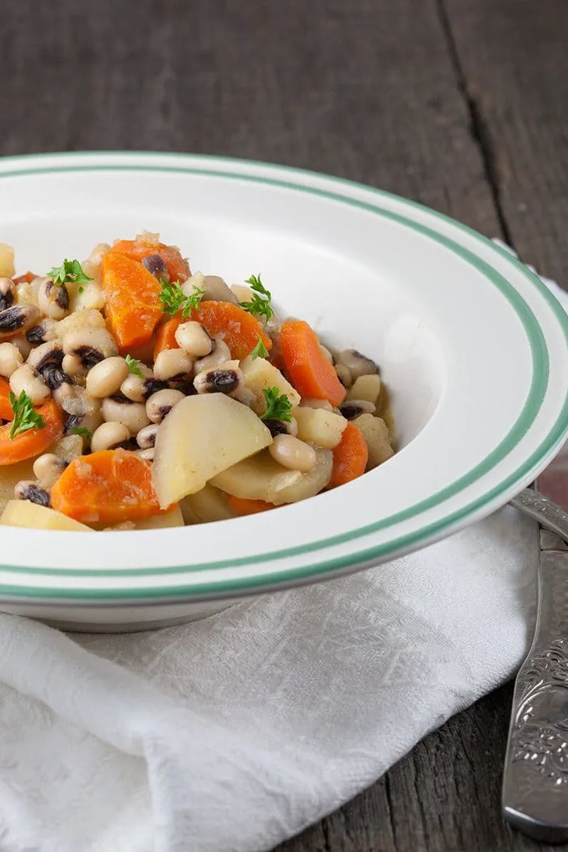 Vegetarische zwarte bonen stoofpot