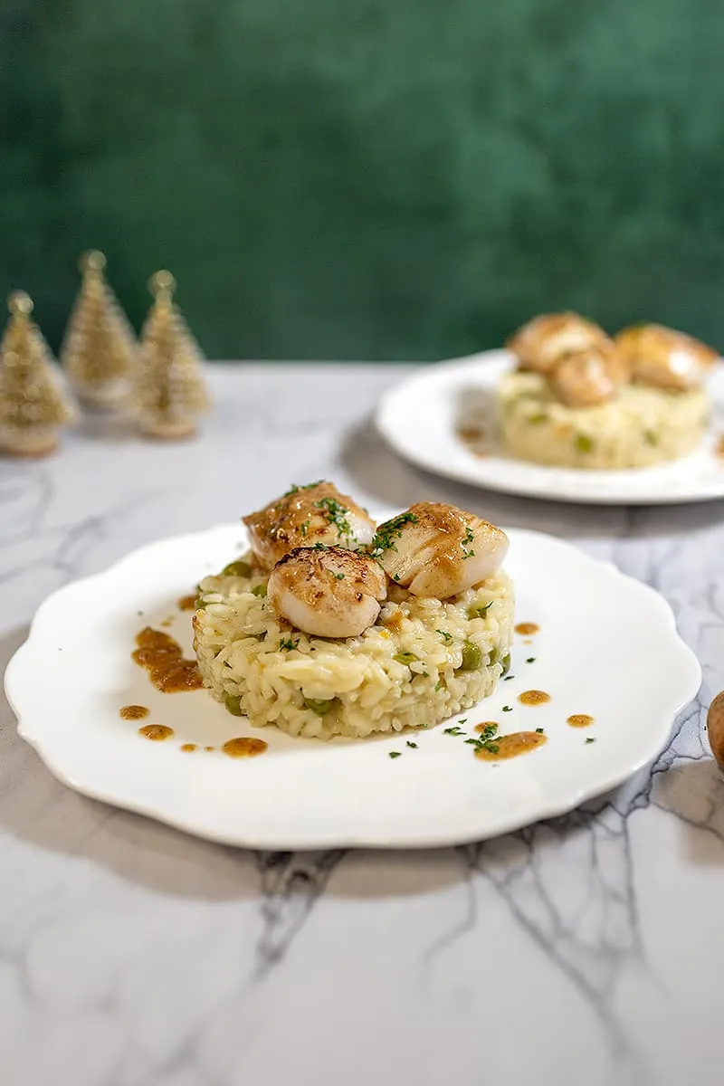 Leuk Kerstrecept: champagne risotto met coquilles