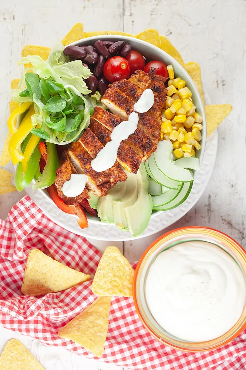 Mexicaanse salade met kip