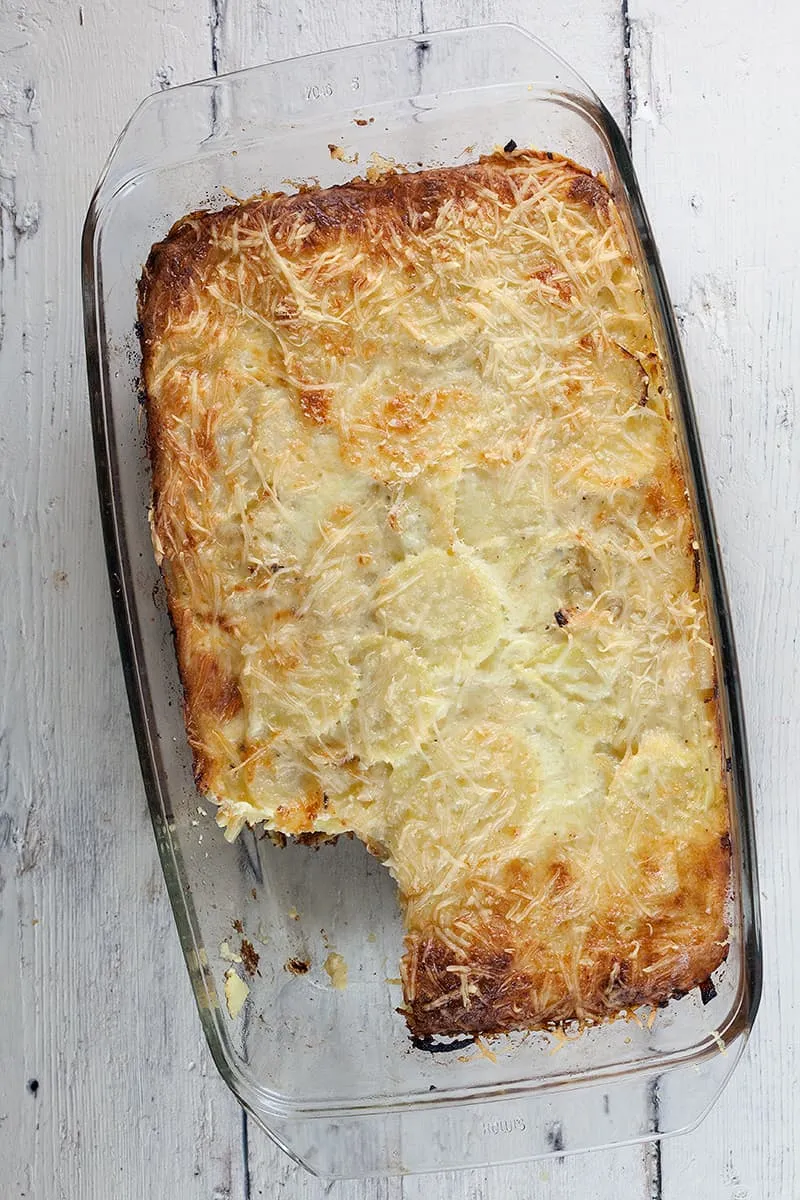 Aardappelgratin met ui