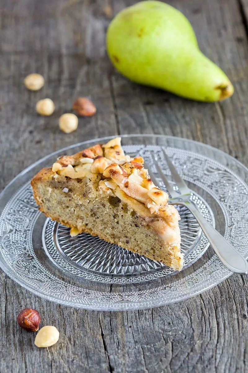 Hazelnoten cake met peer
