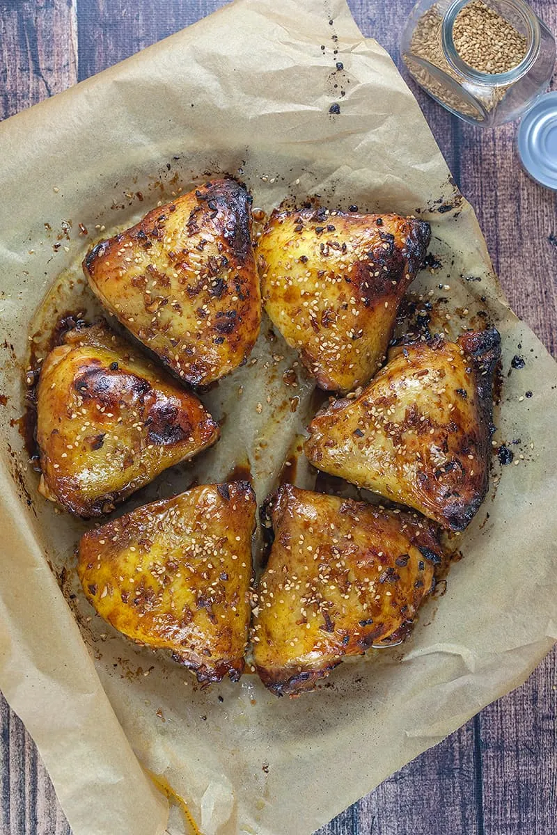 Gemarineerde kippendijen uit de oven