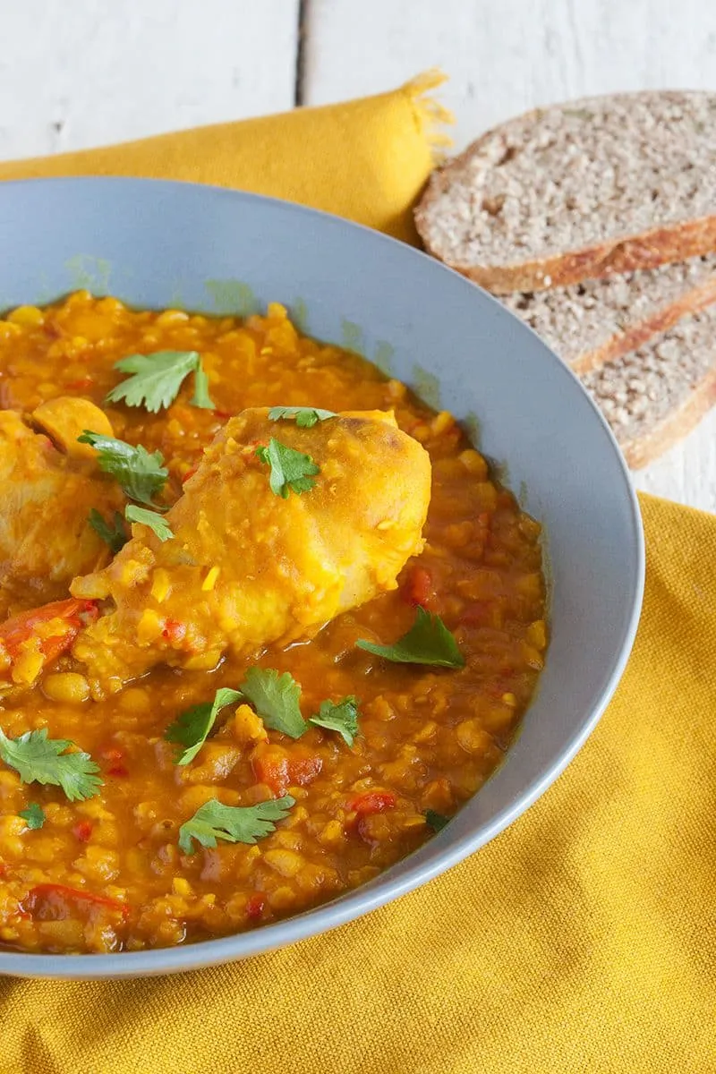 Gele spliterwten curry met kip