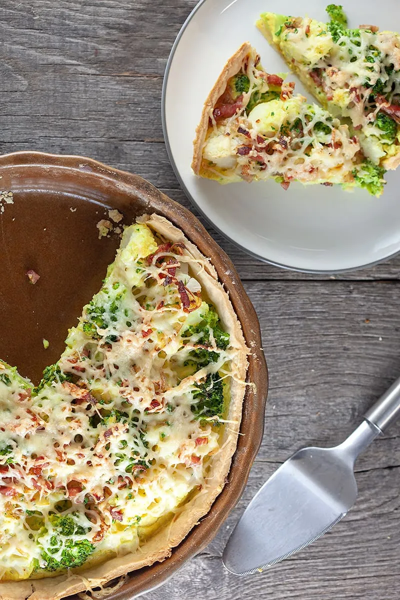 Quiche met bloemkool en broccoli