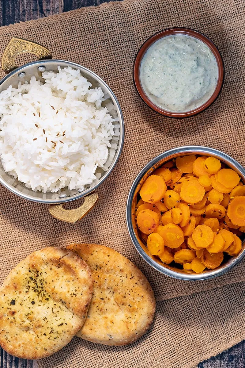 Gajar Sabzi (Indiase gekruide wortels) is een makkelijk bijgerecht