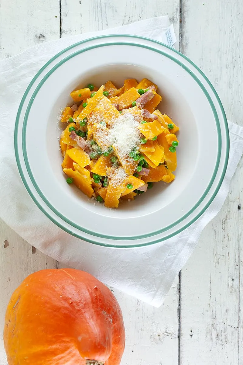Pompoen carbonara