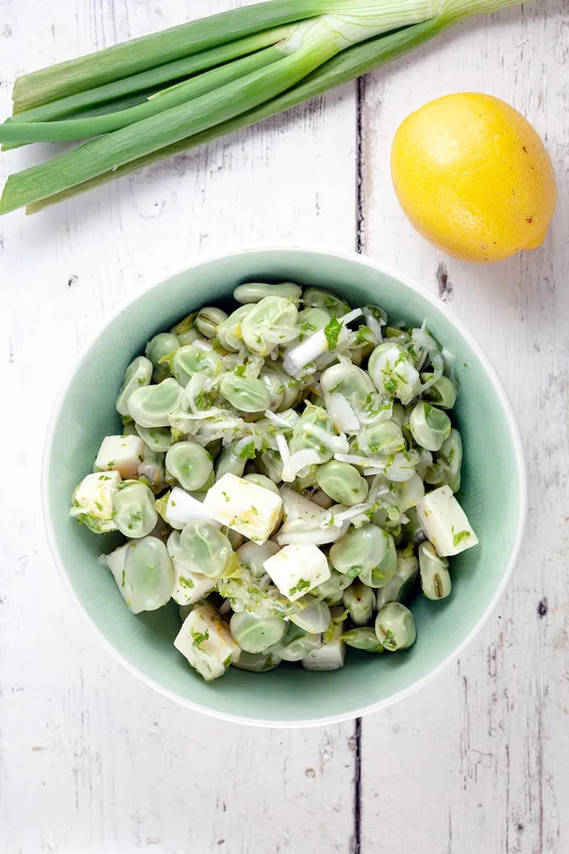 Frisse tuinbonensalade