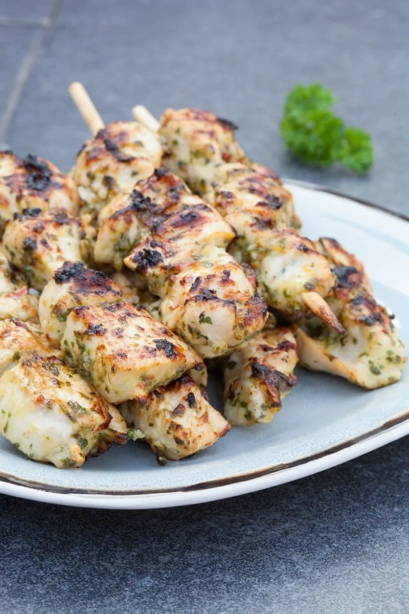 Chimichurri bbq kipspiesen