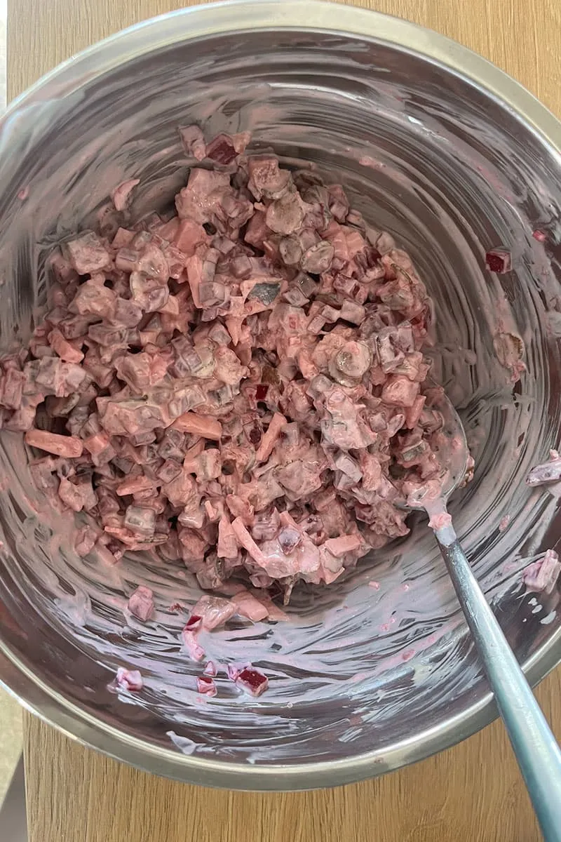 Haringsalade met rode biet voorbereiden - stap 2