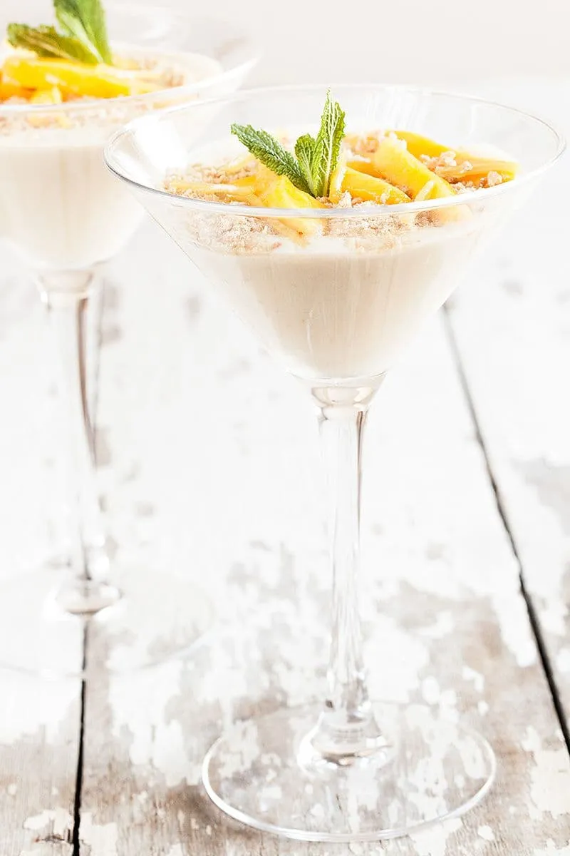 Makkelijk mango en gember toetje
