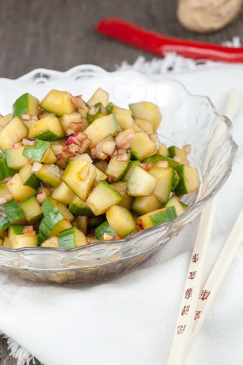 Pittige komkommersalade