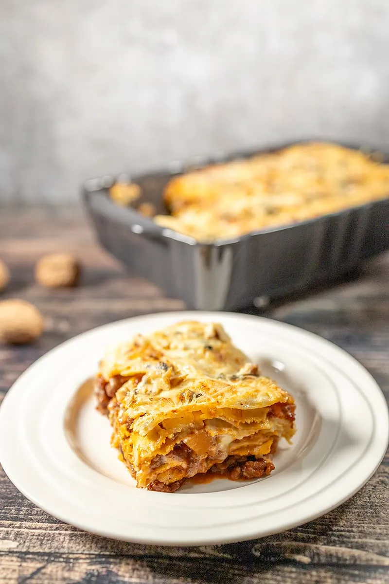 Blauwe kaas lasagne