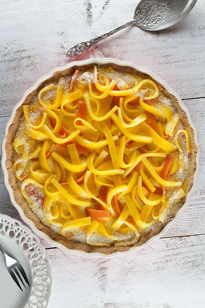 Mango papaya en kokosnoot taart