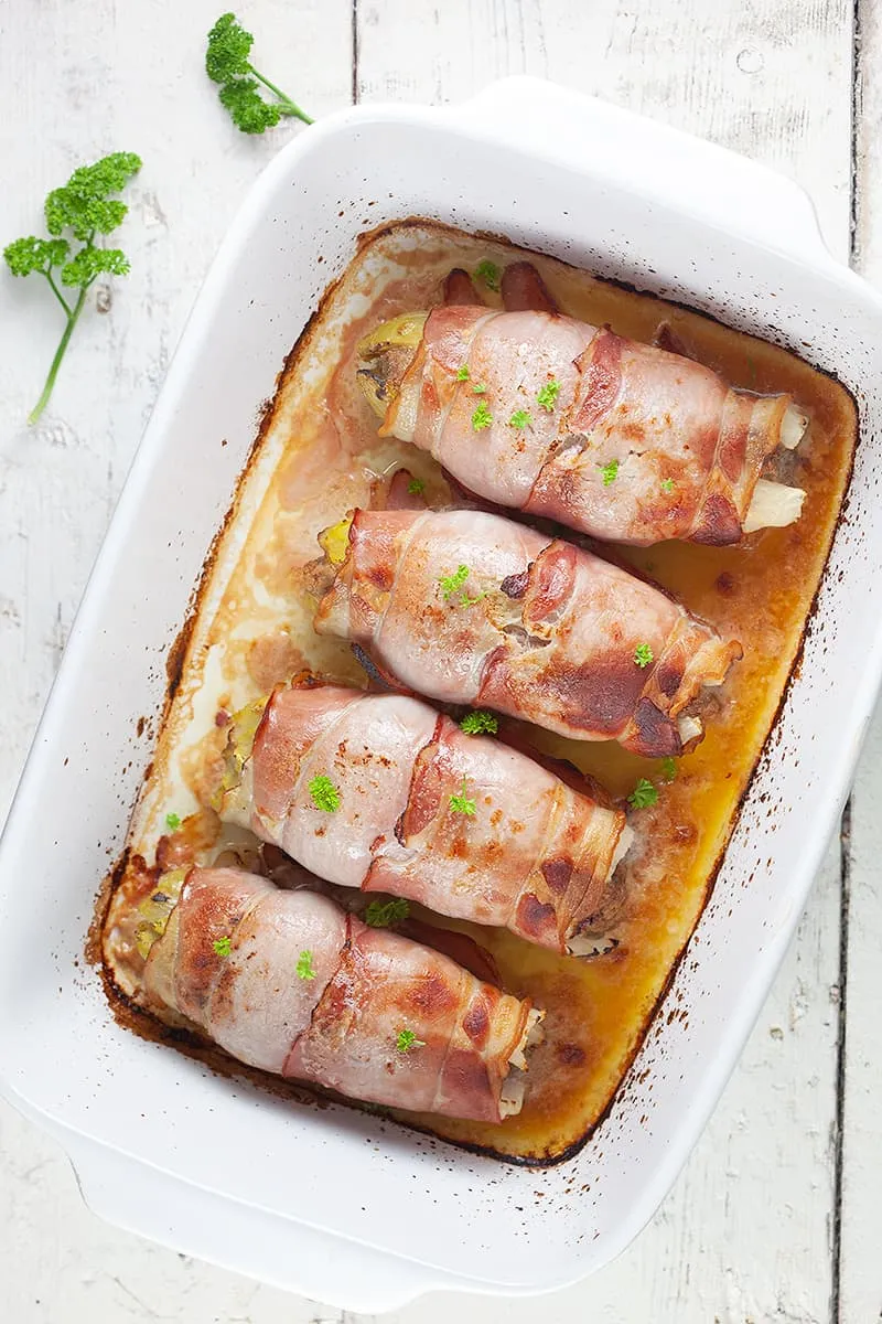Witlof met rauwe ham uit de oven