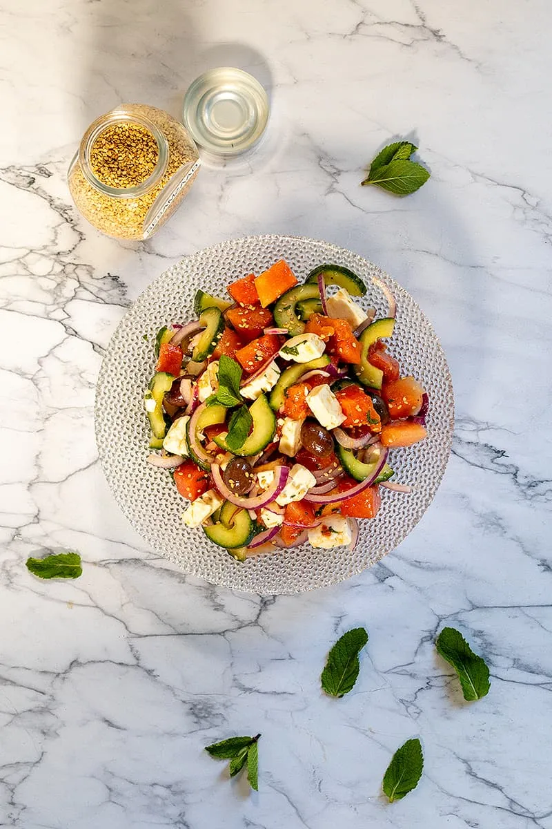 Watermeloen salade met feta