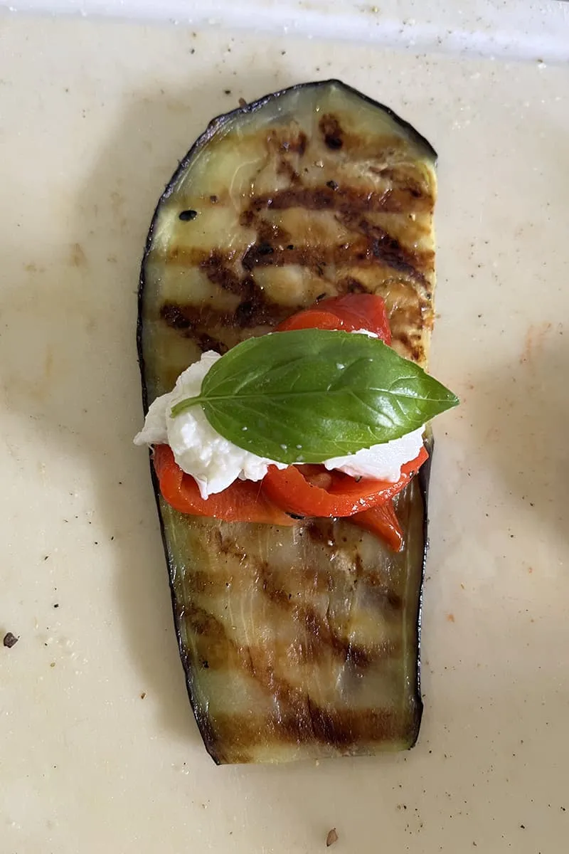 Aubergine rolletjes voorbereiding