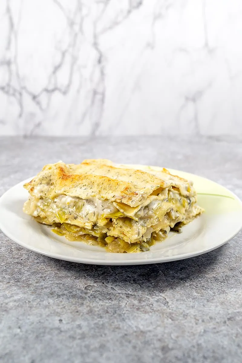 Lasagne met venkel en prei - een romige vegetarische lasagne