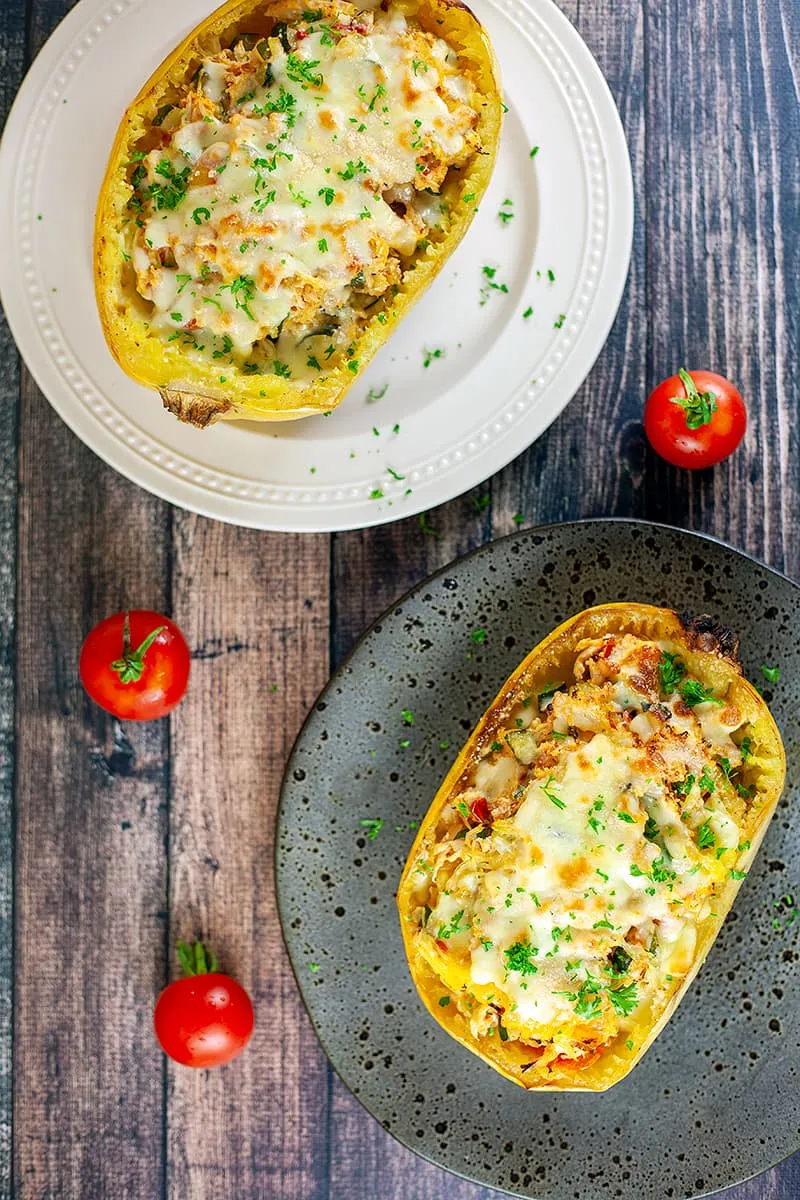 Spaghettipompoen met kip