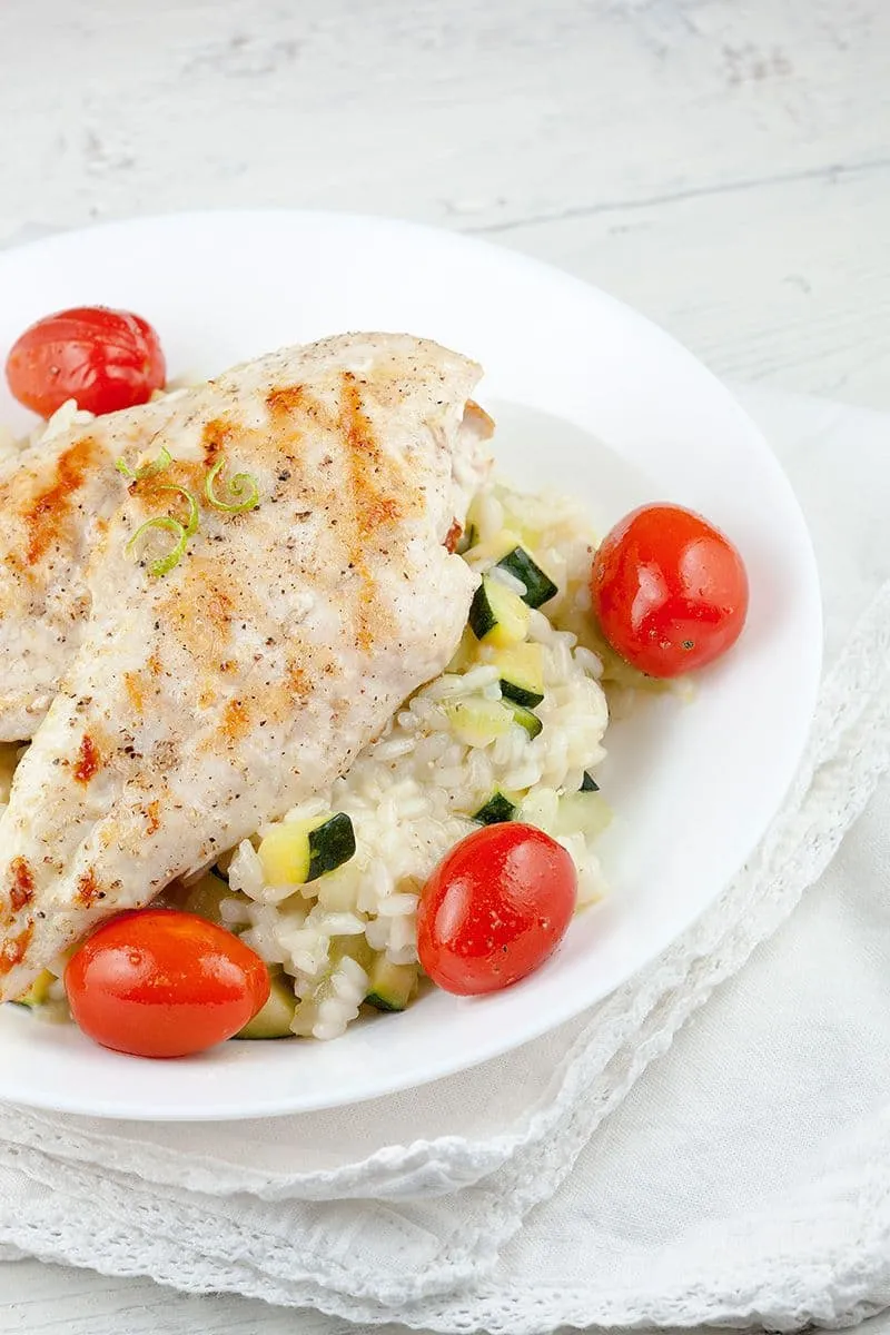 Gegrilde kip risotto