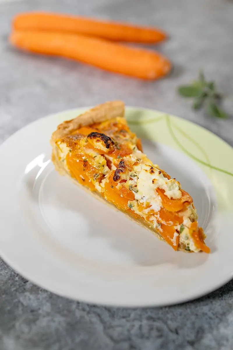 Wortel en geitenkaas quiche