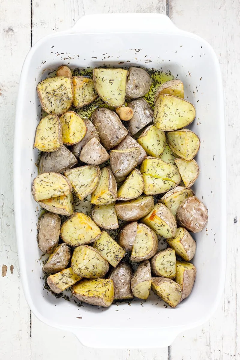 Geroosterde Roseval aardappelen met knoflook