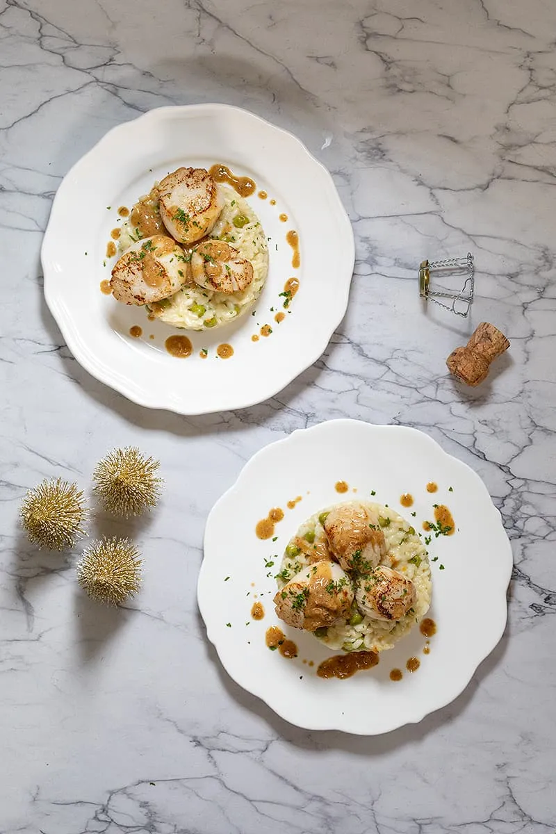 Champagne risotto met coquilles
