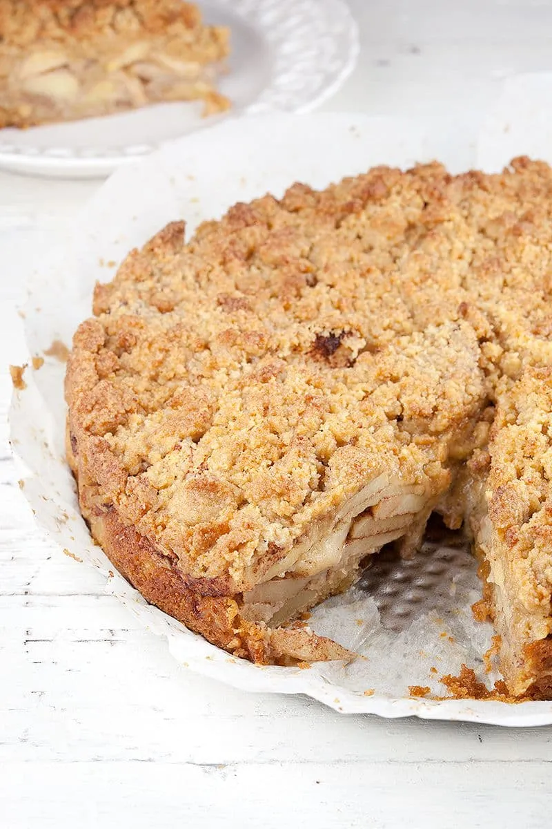 Appelkruimeltaart (lactose en geraffineerde suiker vrij)