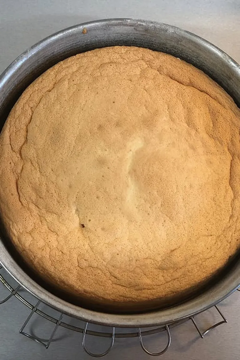Luchtige cake met jam net uit de oven