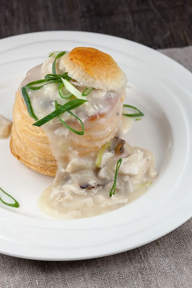 Pasteitje met kip en champignons