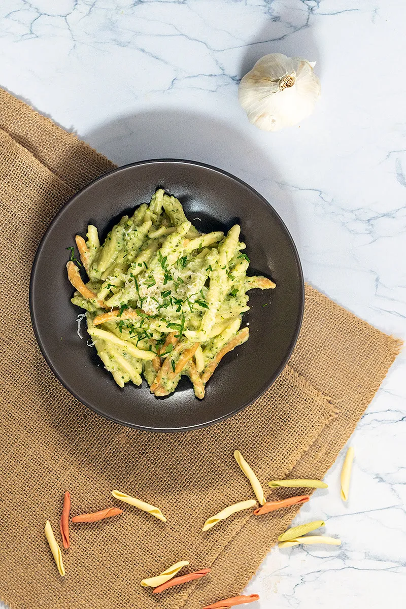 Pasta met courgette roomsaus