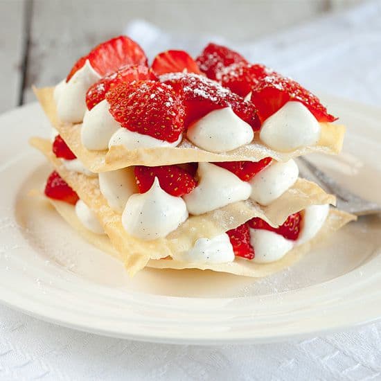 Millefeuille met vanille hangop