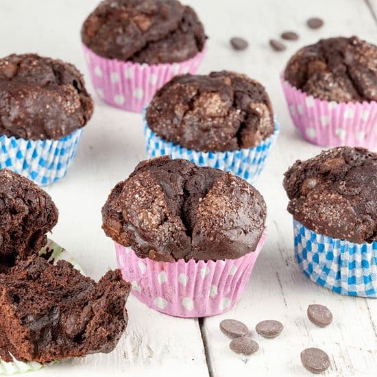 Pure chocolade muffins