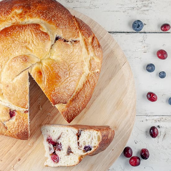 Brioche gevuld met fruit